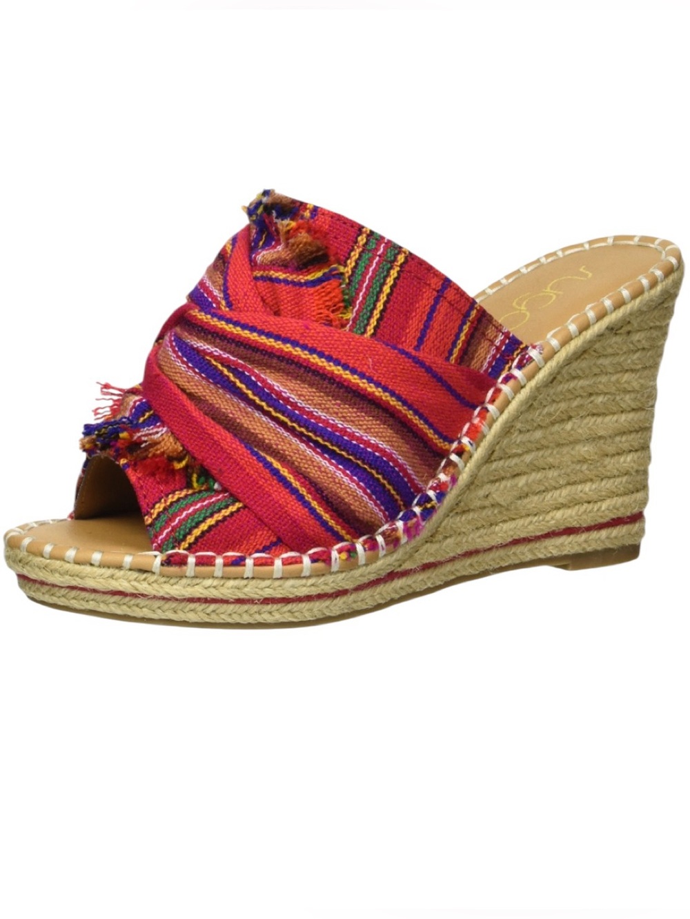Altar'd State Hesper Wedge Red Striped Knotted Espadrille Wedge Sandals